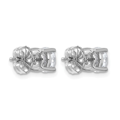 14K Weißgold Ohrstecker mit 2K im Labor gezüchteten Diamanten, rund, VS/SI+, G+, komplette Vierkrappenfassung, leichte Ausführung