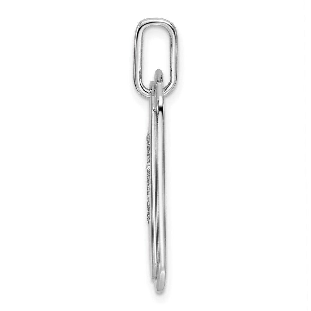 14K Weißgold Diamant-Initial-F-Hundemarke-Charm