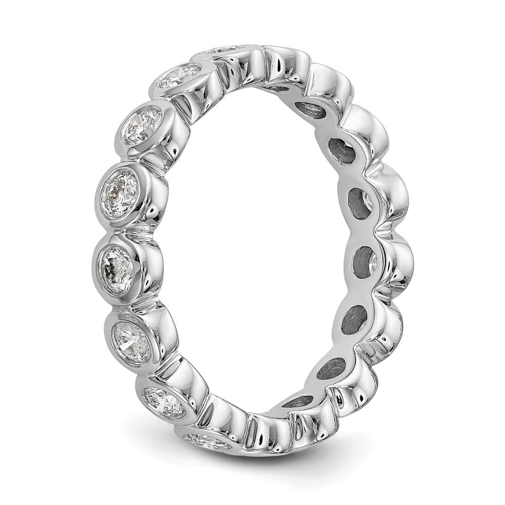 14K Weißgold Poliert Größe 7 Zargenfassung-set 1 Karat Diamant Komplett Memoire Ehering Ring