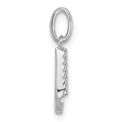 14K Weißgold Twisted-Anhänger mit 0,10 ct. Diamant-Initiale „U