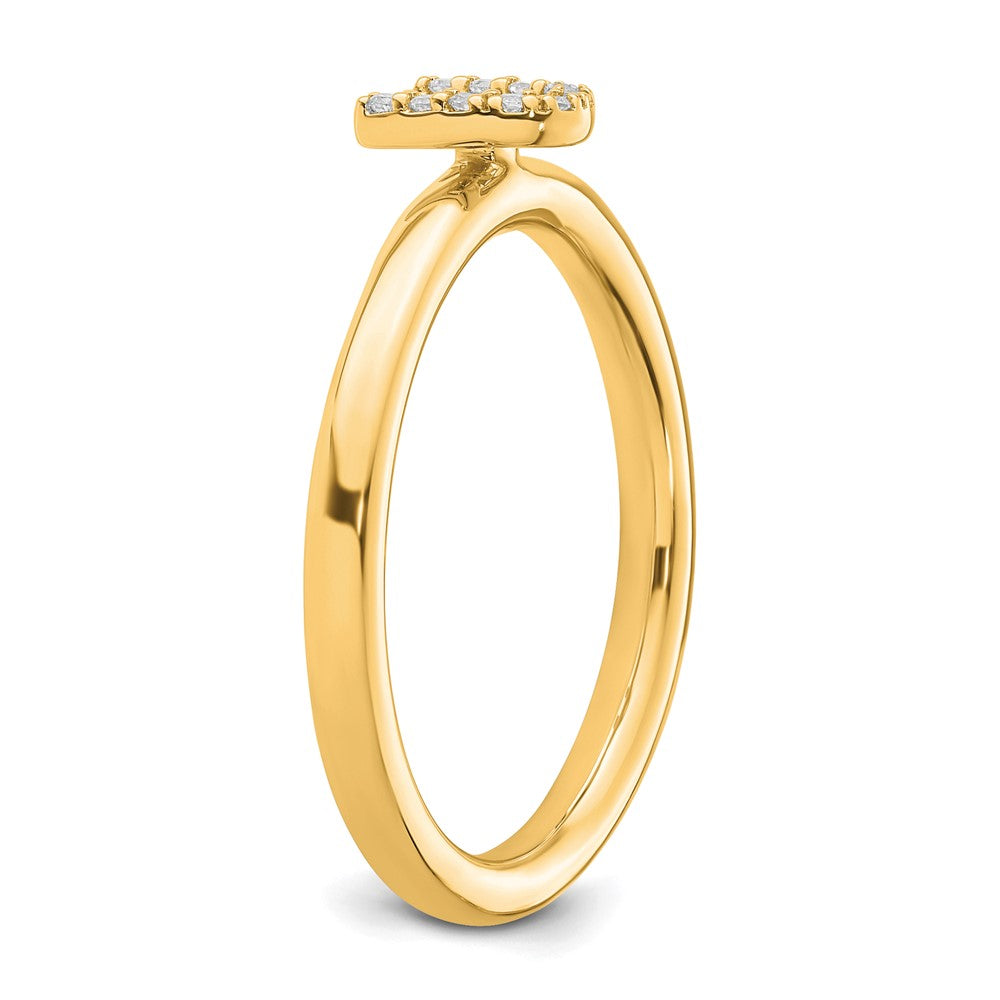14K Gelbgold Stapelbar Diamant Initiale U Größe 7 Ring