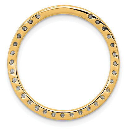 14K Gelbgold Poliert 3/4 Karat Diamant Kreis Kette Anhänger