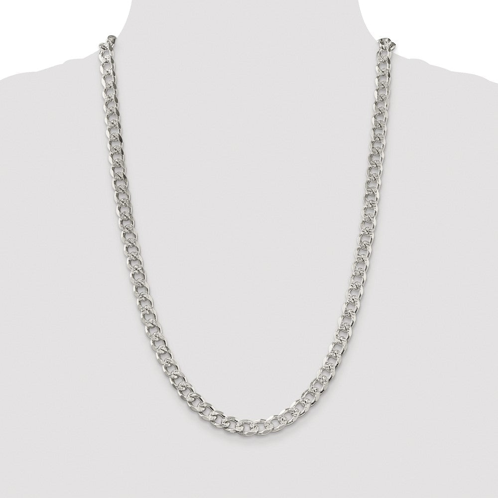 Sterlingsilber Rhodiniert 8.3mm Pavé‚ Panzer 26 Zoll Kette