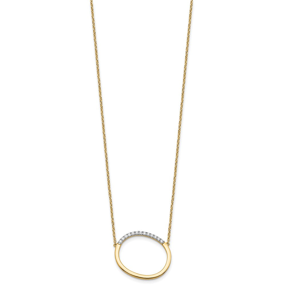 14K Gelbgold Seitlich Diamant Initiale O 18 Zoll Halskette