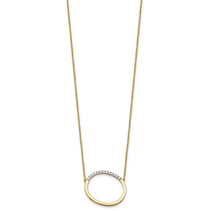 14K Gelbgold Seitlich Diamant Initiale O 18 Zoll Halskette
