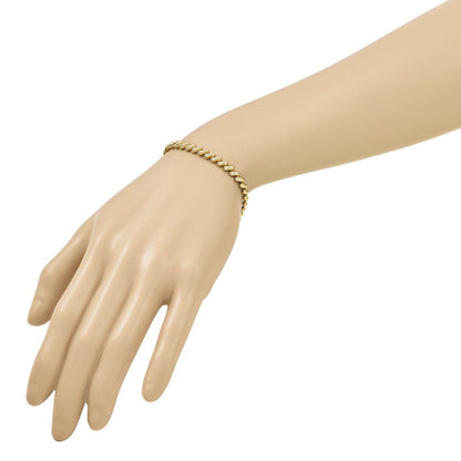 14K Gelbgold Poliert 7 Zoll Armband
