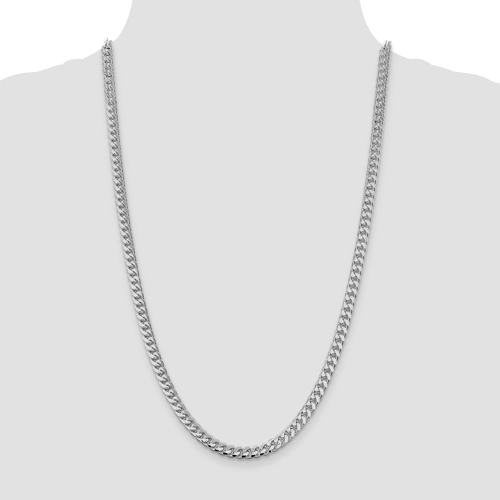 Sterlingsilber Rhodiniert 6mm Gewölbt mit Seite Diamantiert Panzer 26 Zoll Kette