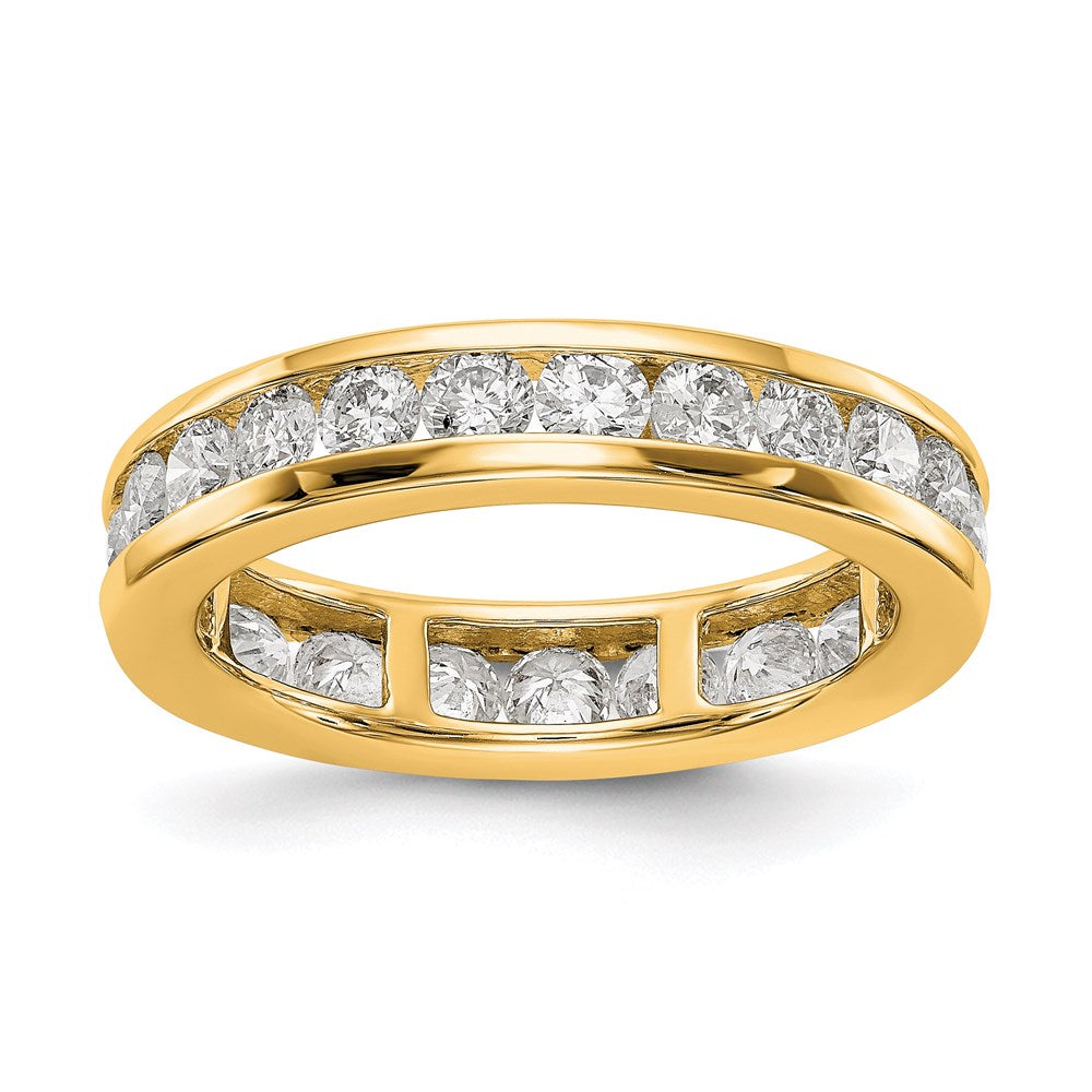 14K Gelbgold Poliert 2ct Kanalfassung Set Diamant Memoire Ehering Ring
