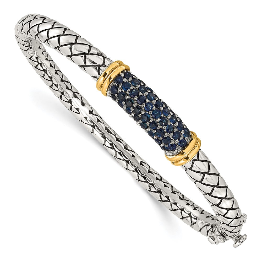 Shey Couture Sterlingsilber Rhodiniert mit 14K Akzente Saphir Armreif Armband