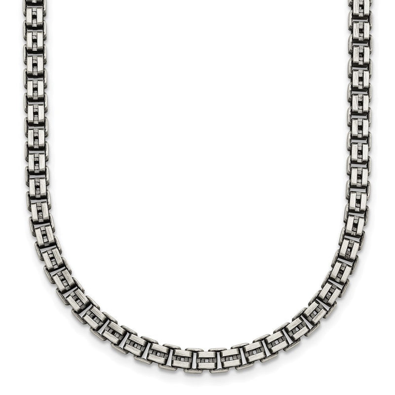 Sterlingsilber Antikisiert Gebürstet 4.00mm Fantasie Venezianer Glieder 19.75 Zoll Halskette