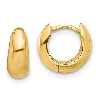 14K Gelbgold Poliert Klappbar Huggie Creolen