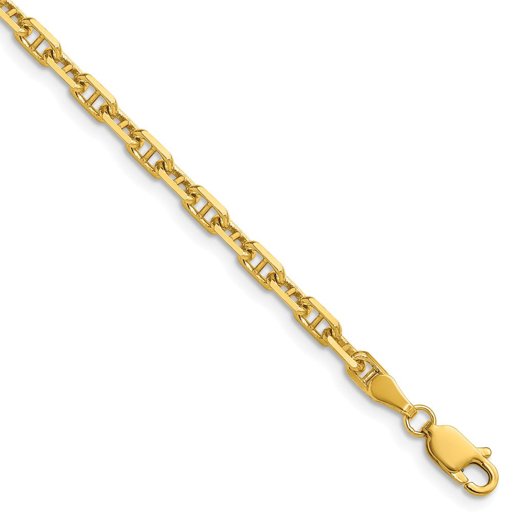 14K Gelbgold 3.5mm Diamantiert Marine Anker Halskette