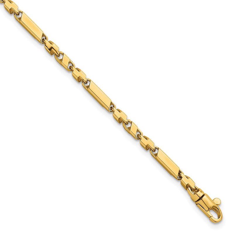 14K Gelbgold Poliert Fantasie Stab Glieder 8 Zoll Armband