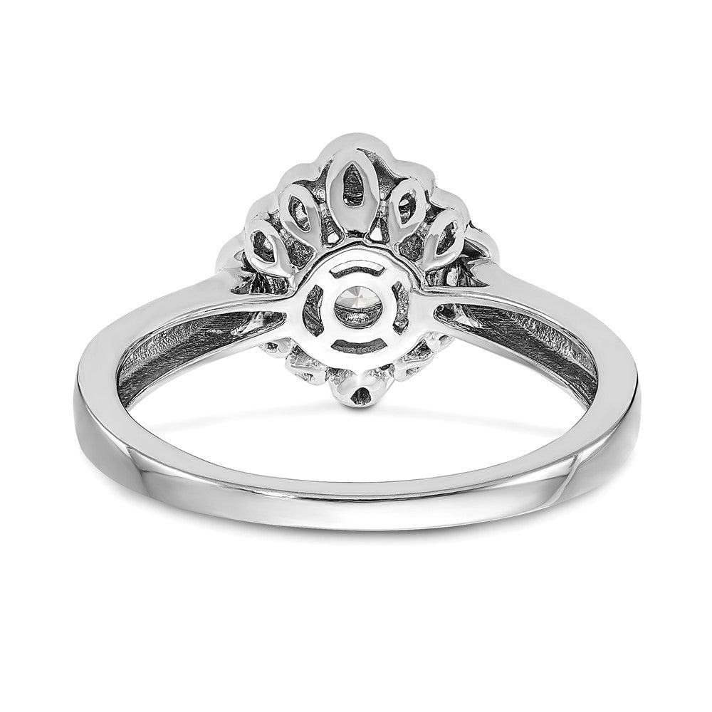 True Origin 14K Weißgold Verlobungsring mit Halo, 0,25K Labor-gezüchteten Diamanten, rundes Semi-Mount, VS+ F+