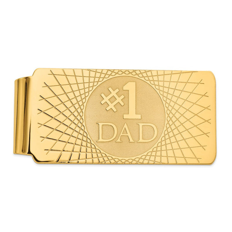 14K Gelbgold #1 Dad Herren Geldklammer
