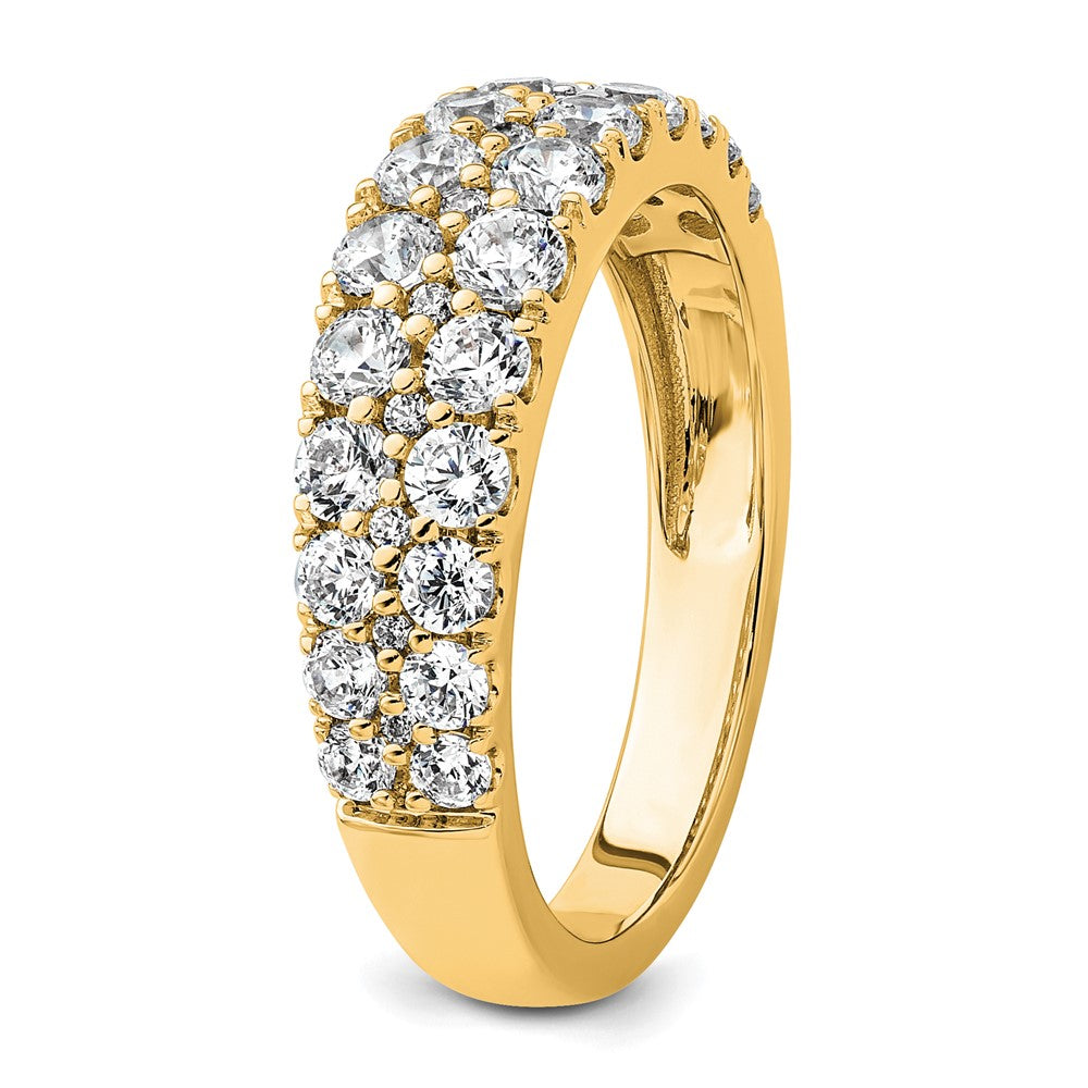 True Origin 14K Gelbgold Verlobungsring mit 1,25 ct. laborgezüchteten Diamanten VS+ F+, zweireihig, kompletter Ehering