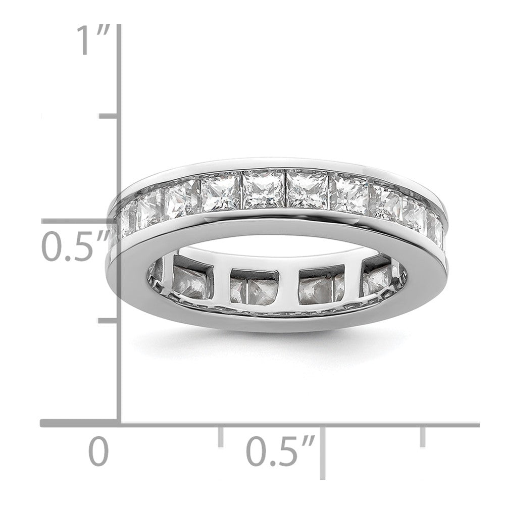 14K Weißgold Poliert Größe 6.5 Kanalfassung-set 3 Karat Princess Diamant Komplett Memoire Ehering Ring