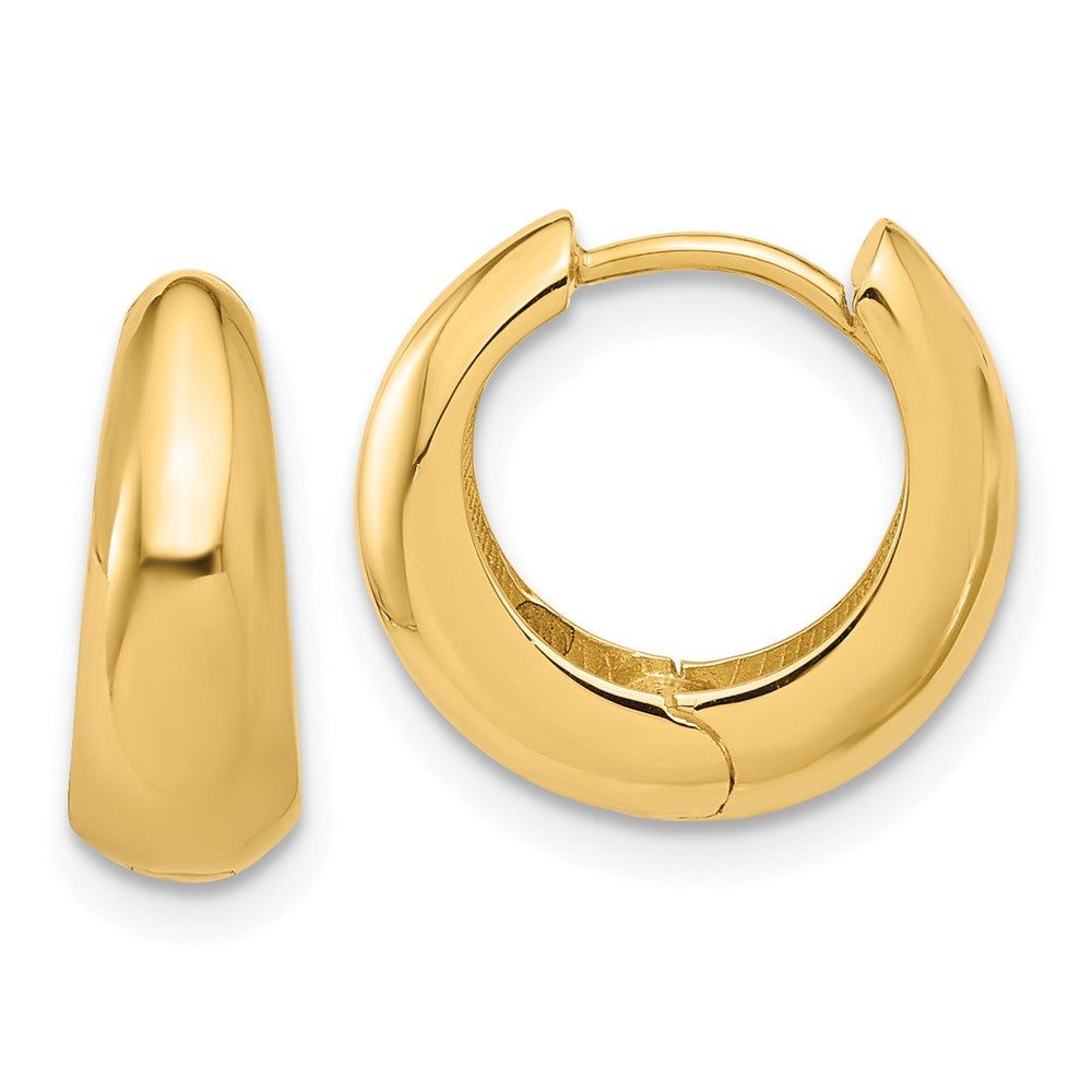 14K Gelbgold Poliert Klappbar Huggie Creolen