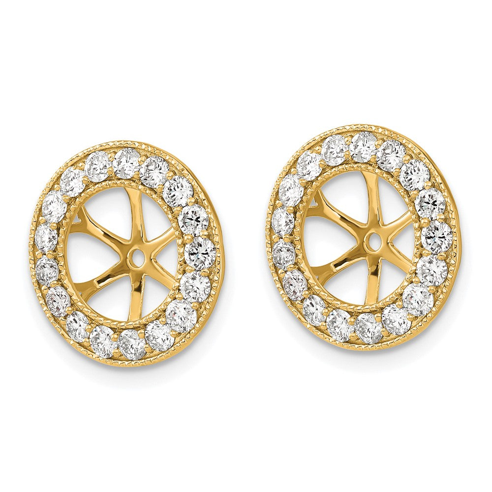 14K Gelbgold Diamant-Ohrring-Jackets, Kreis-Design, 1,19K