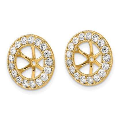 14K Gelbgold Diamant-Ohrring-Jackets, Kreis-Design, 1,19K