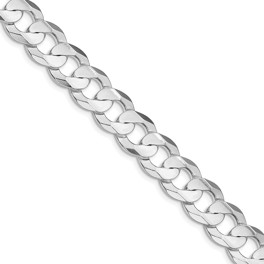 Sterlingsilber Rhodiniert 11.9mm Konkav Abgeschrägt Panzer 30 Zoll Kette