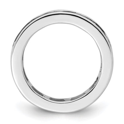14K Weißgold Poliert Größe 4 Kanalfassung-set 2 Karat Princess Diamant Komplett Memoire Ehering Ring