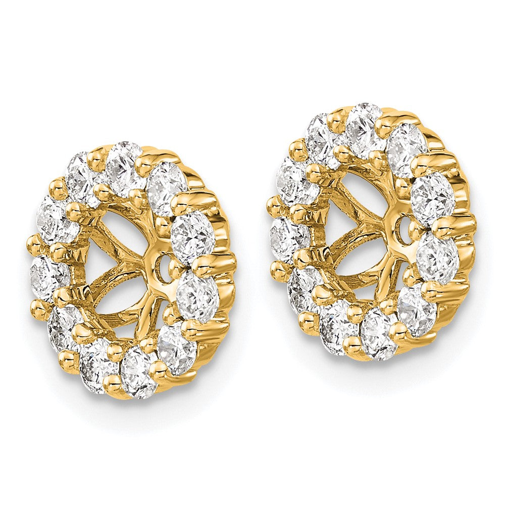 14K Gelbgold Ohrring-Jackets mit Diamant-Kreis, 1 ct