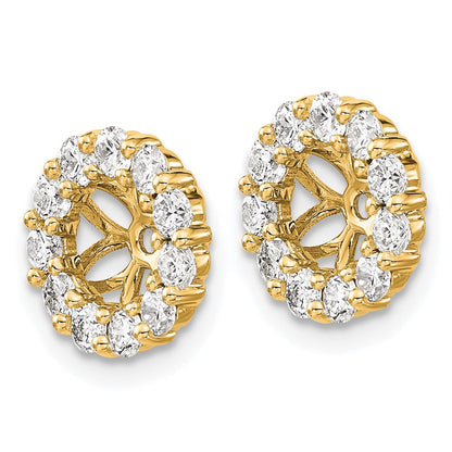 14K Gelbgold Ohrring-Jackets mit Diamant-Kreis, 1 ct