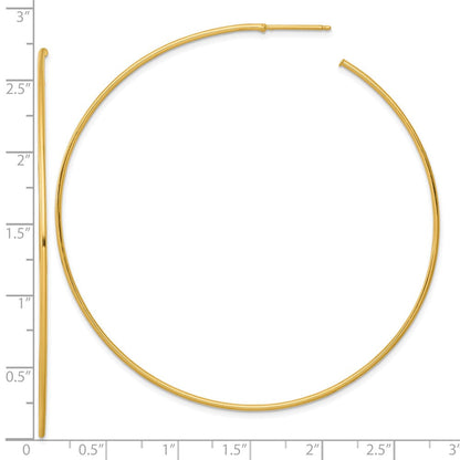14K Gelbgold Poliert 1.2 X 70mm Massiv C-hoop Ohrstecker
