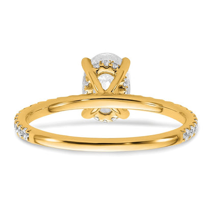 14K Gelbgold Verlobungsring mit Flair-Solitär, zertifiziertem im Labor gezüchtetem Diamant im Ovalschliff, 1,33 ct., VS/SI+ G+