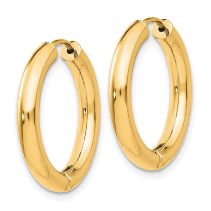 14K Gelbgold Poliert Klappbar Creolen