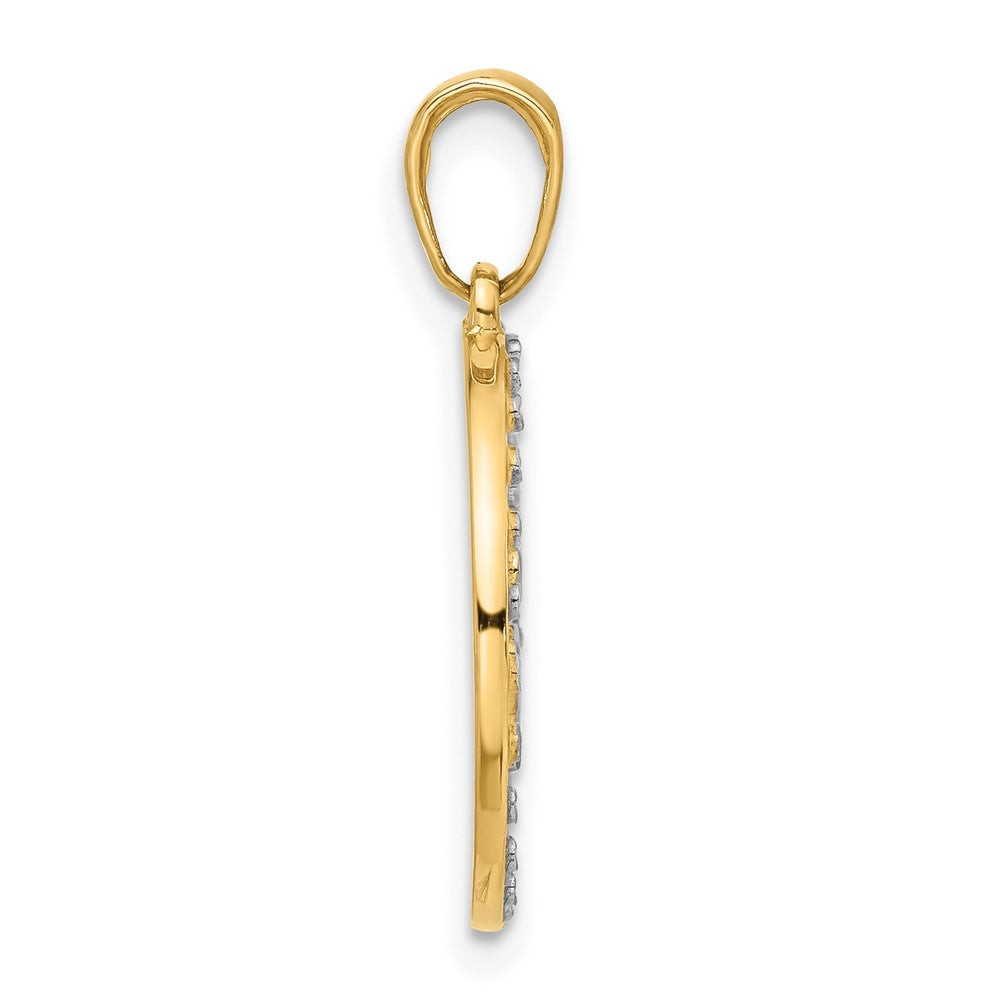 14K Gelbgold und Rhodium Diamantgeschliffener „It's A Boy" Anhänger