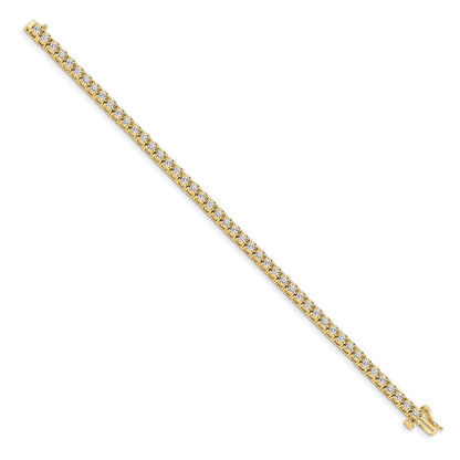 14K Gelbgold Komplett 2 Karat Diamant Illusion Setting 7 Zoll Tennis Armband