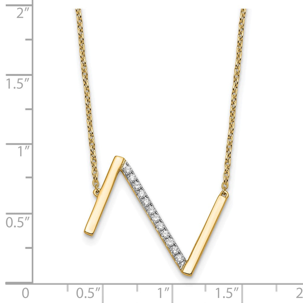 14K Gelbgold Seitlich Diamant Initiale Z 18 Zoll Halskette