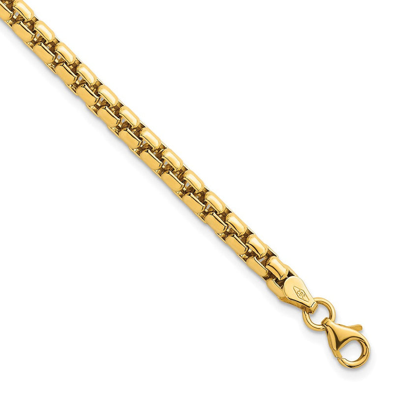 14K Gelbgold Poliert 4.25mm Abgerundet Venezianer Kette 8.5 Zoll Herren Armband
