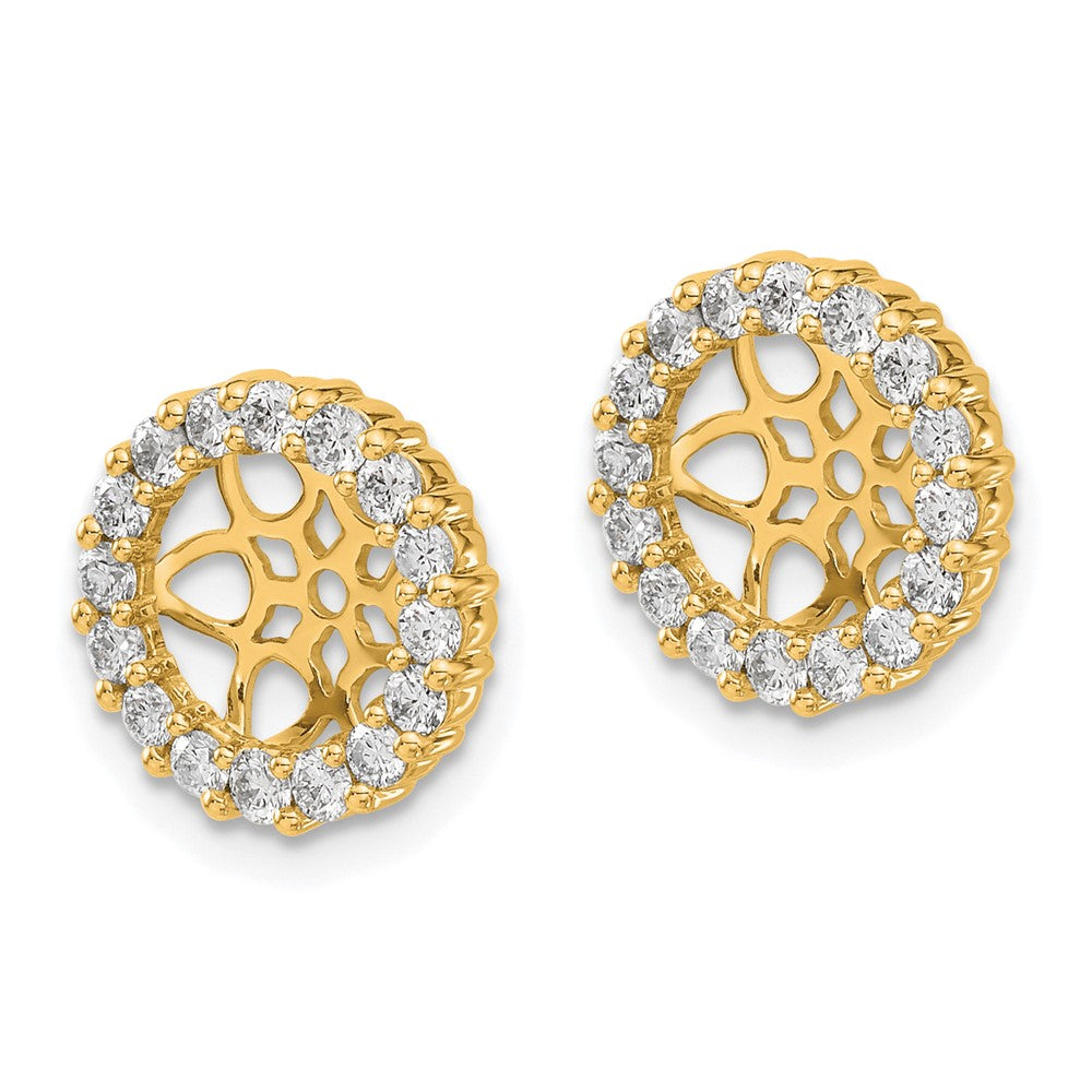 14K Gelbgold Ohrring-Jackets mit 0,75 ct. Diamant-Kreis