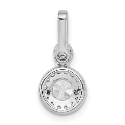 14K Weißgold Anhänger mit 1 Karat zertifiziertem, im Labor gezüchtetem Diamant VS/SI+ G+, rund, mit komplettem Halo