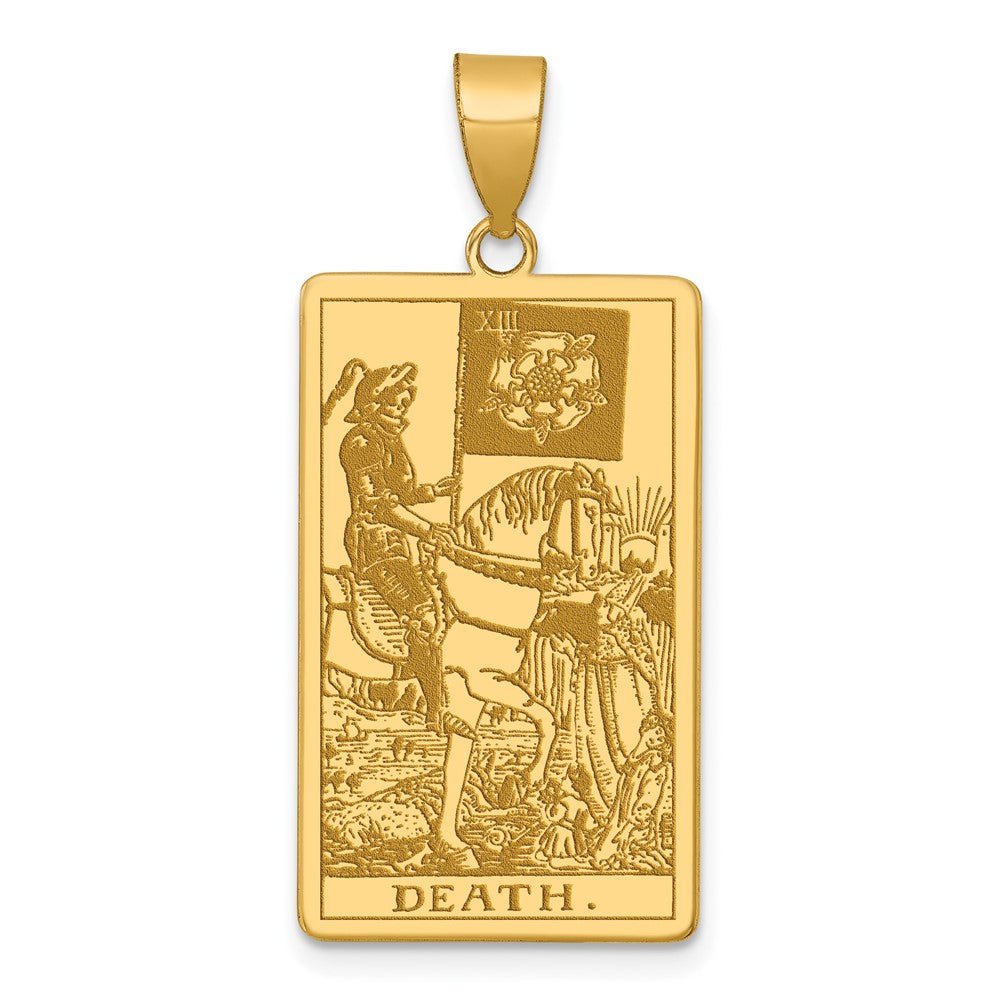 14K Gelbgold Death Tarot Card Anhänger