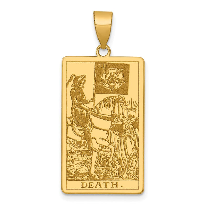 14K Gelbgold Death Tarot Card Anhänger