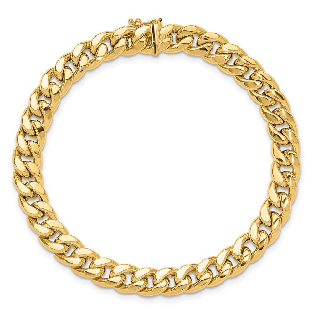 14K Gelbgold Poliert 8.9mm Panzer Glieder 9 Zoll Herren Armband