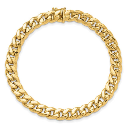 14K Gelbgold Poliert 8.9mm Panzer Glieder 9 Zoll Herren Armband