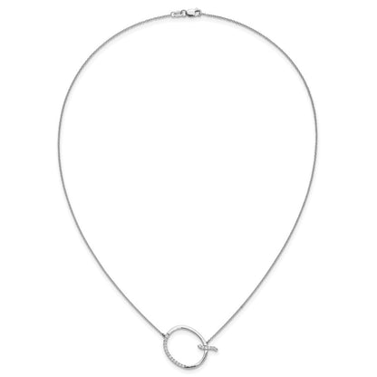 14K Weißgold Seitlich Diamant Initiale Q 18 Zoll Halskette