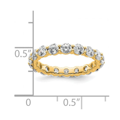 14K Gelbgold Poliert Größe 5.5 Shared Krappen 2 Karat Diamant Komplett Memoire Ehering Ring