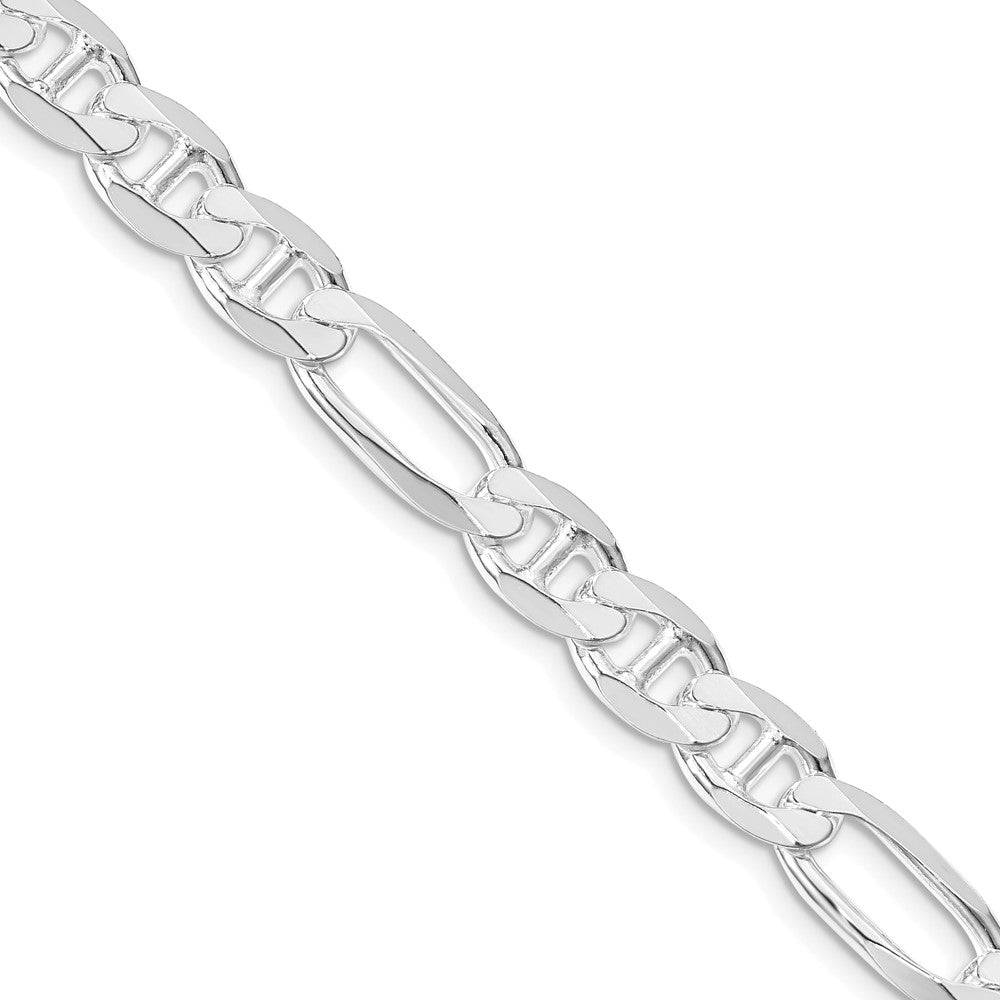 Sterlingsilber Rhodiniert 7.5mm Figaro Anker Halskette
