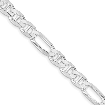 Sterlingsilber Rhodiniert 7.5mm Figaro Anker Halskette