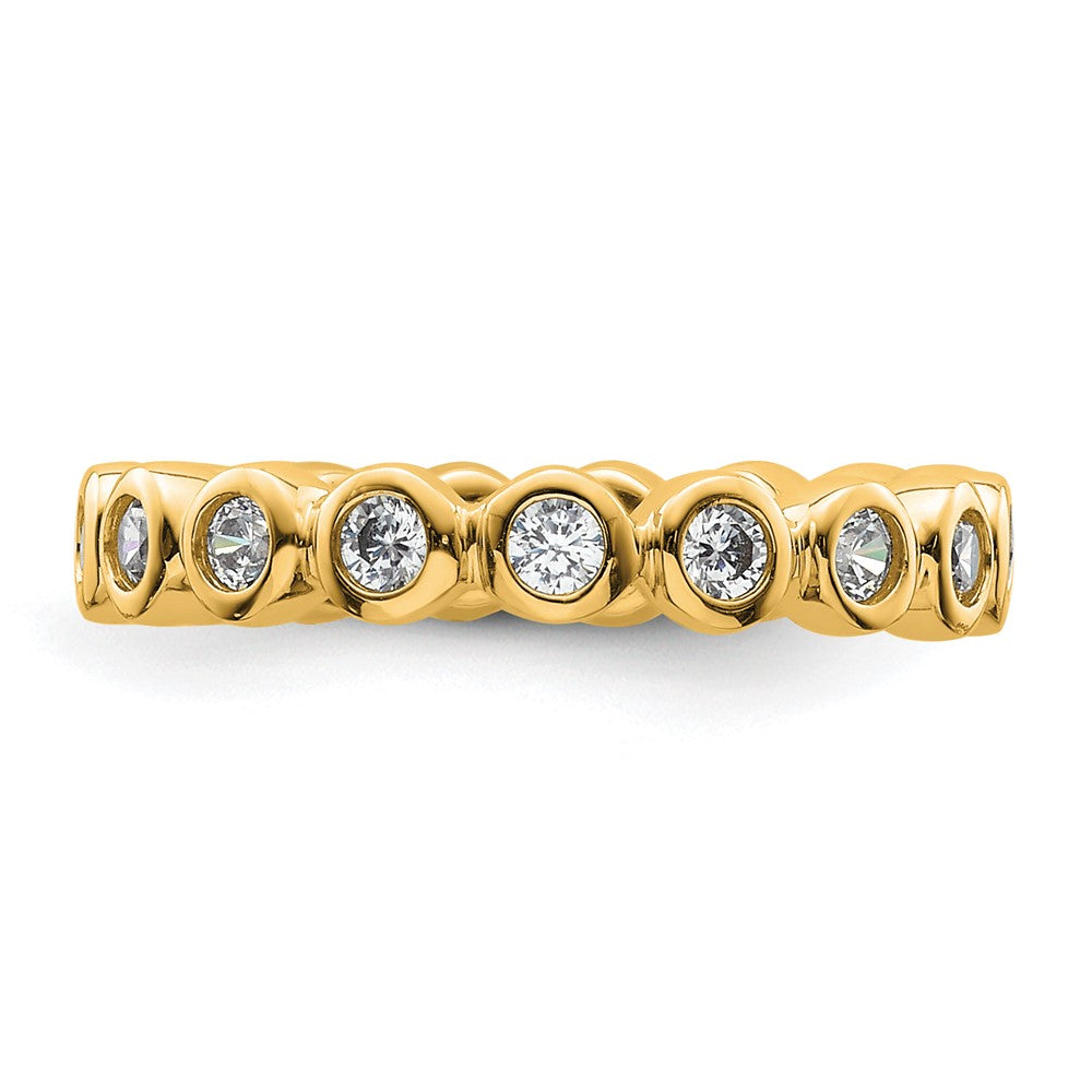 14K Gelbgold Poliert Größe 4.5 Zargenfassung-set 1/2 Karat Diamant Komplett Memoire Ehering Ring