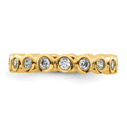 14K Gelbgold Poliert Größe 4.5 Zargenfassung-set 1/2 Karat Diamant Komplett Memoire Ehering Ring