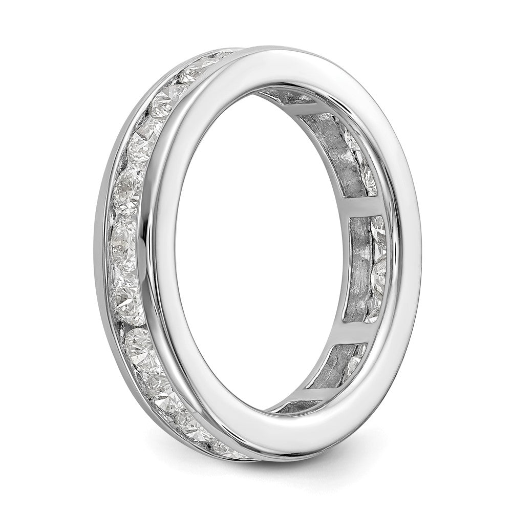14K Weißgold Poliert 2ct Kanalfassung Set Diamant Memoire Ehering Ring
