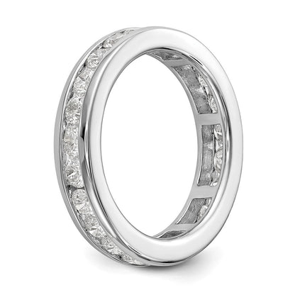 14K Weißgold Poliert 2ct Kanalfassung Set Diamant Memoire Ehering Ring