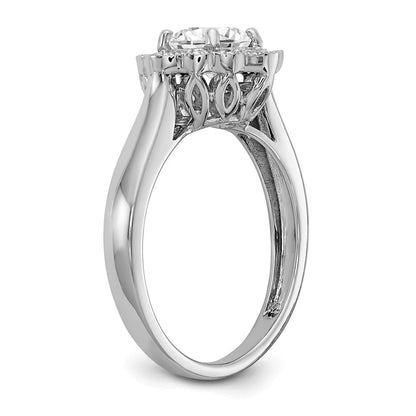 True Origin 14K Weißgold 0,25K Labor gezüchteter Diamant VS+ F+ Semi-Mount Rund Halo Verlobungsring